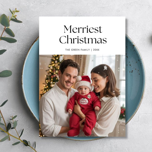 Personalised Merriest Family Holiday Greeting Card (Creator Uploaded)