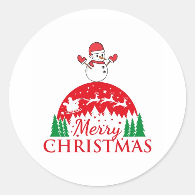 Personalised Merry and Bright Christmas      Classic Round Sticker (Front)