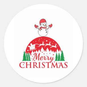 Personalised Merry and Bright Christmas      Classic Round Sticker