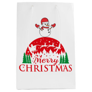 Personalised Merry and Bright Christmas        Medium Gift Bag