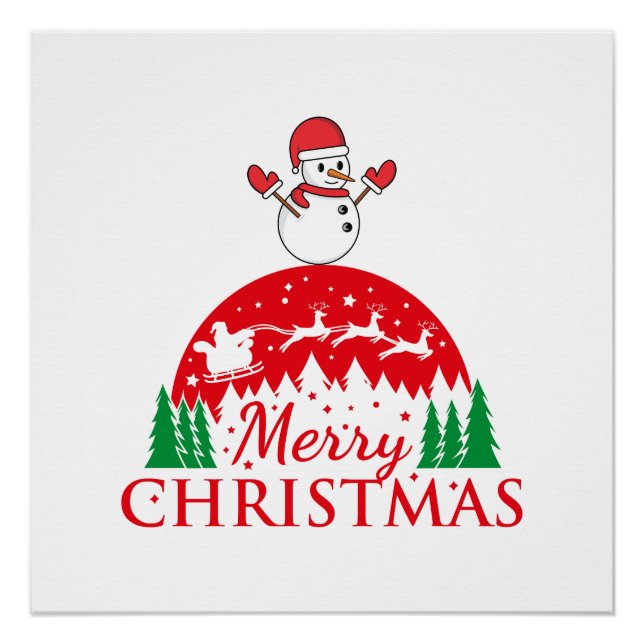 Personalised Merry and Bright Christmas        Poster (Front)