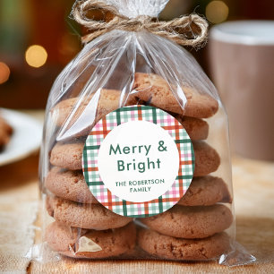 Personalised Merry and Bright Christmas Sticker