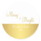 Personalised Merry And Bright Oval Gold Stickers