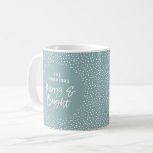 Personalised Merry & Bright Family Name Coffee Mug