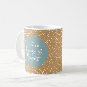 Personalised Merry & Bright Family Name Coffee Mug