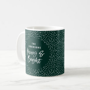 Personalised Merry & Bright Family Name Coffee Mug