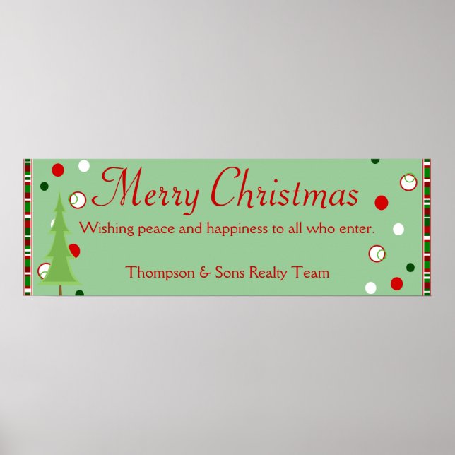 Personalised Merry Christmas Banner Poster (Front)