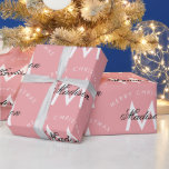 Personalised Merry Christmas Blush Pink Monogram Wrapping Paper<br><div class="desc">A personalised stylish "Merry Christmas" monogram design with a Xmas blush pink background colour. An ideal festive custom design for the holiday season. Customise the monogram and make it your own!</div>
