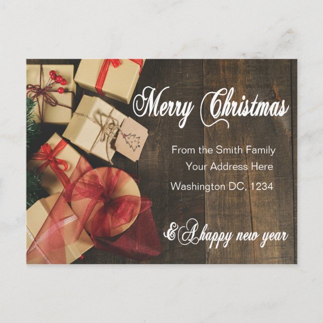 Personalised Merry Christmas Card Family Friends (Front)