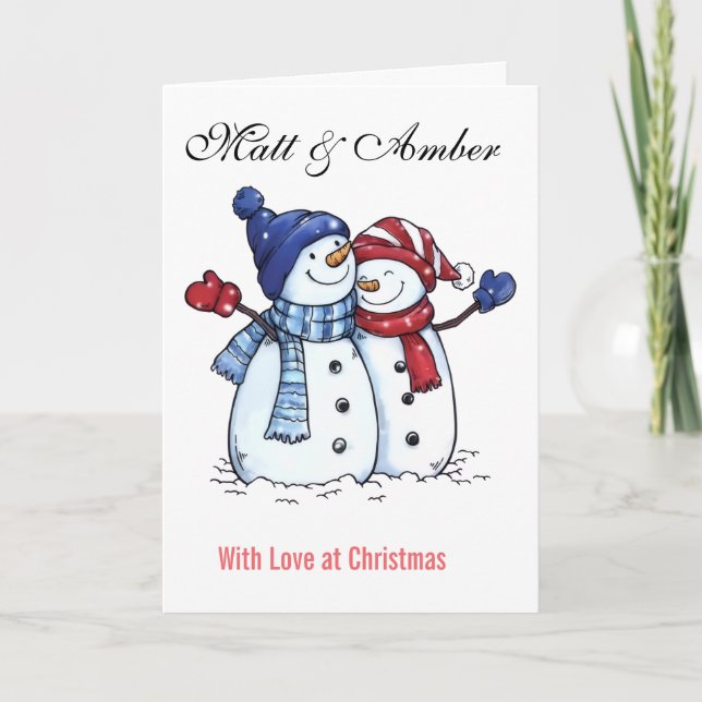    Personalised Merry Christmas Card for Couples (Front)