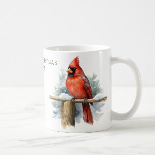 Personalised Merry Christmas Cardinal Coffee Mug