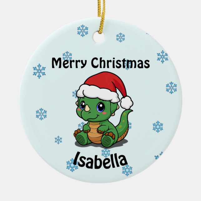 Personalised Merry Christmas Ceramic Ornament (Front)