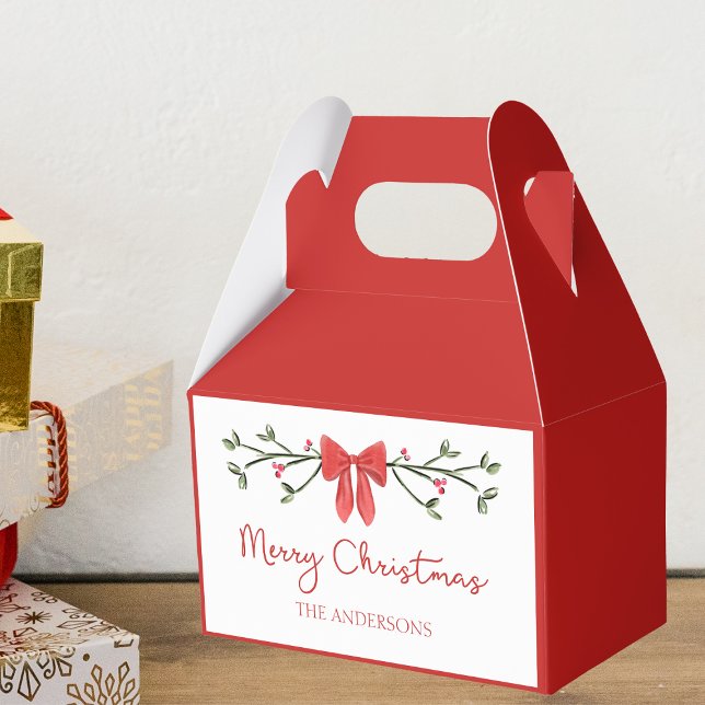 Personalised Merry Christmas Coquette Bow Trendy Favour Box (Creator Uploaded)