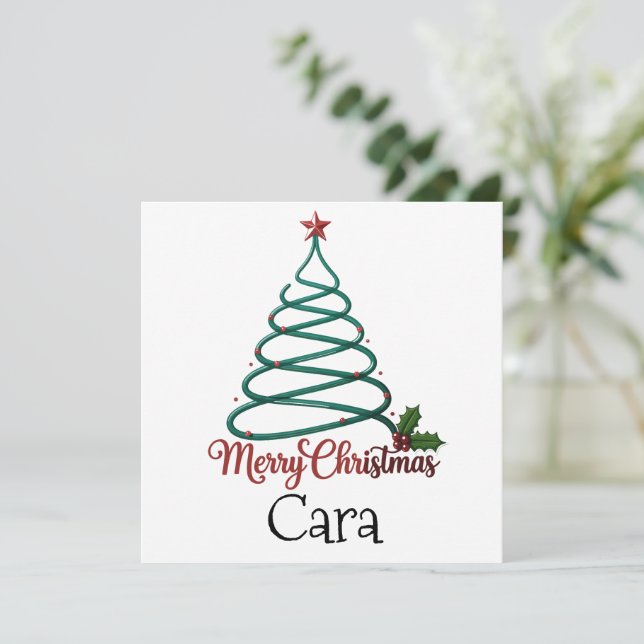 Personalised Merry Christmas Custom Name Gift For  Holiday Card (Standing Front)