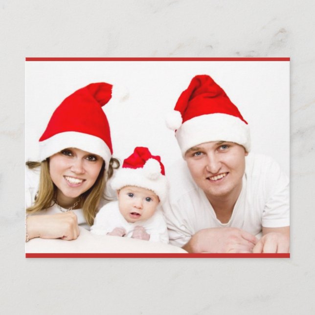 Personalised Merry Christmas Custom Photo Postcard (Front)
