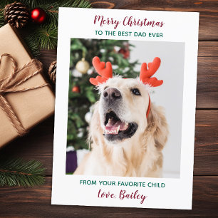 Personalised Merry Christmas Dog Dad Pet Photo Hol Holiday Card