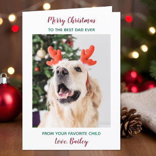 Personalised Merry Christmas Dog Dad Pet Photo Holiday Card