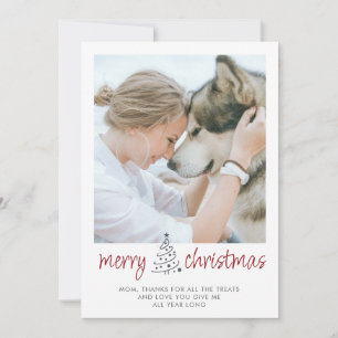 Personalised Merry Christmas Dog Mum Pet Photo Holiday Card