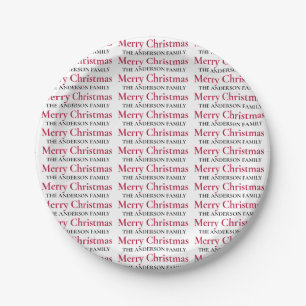 Personalised Merry Christmas Family Name Paper Plate