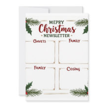 Personalised Merry Christmas Family Newsletter 