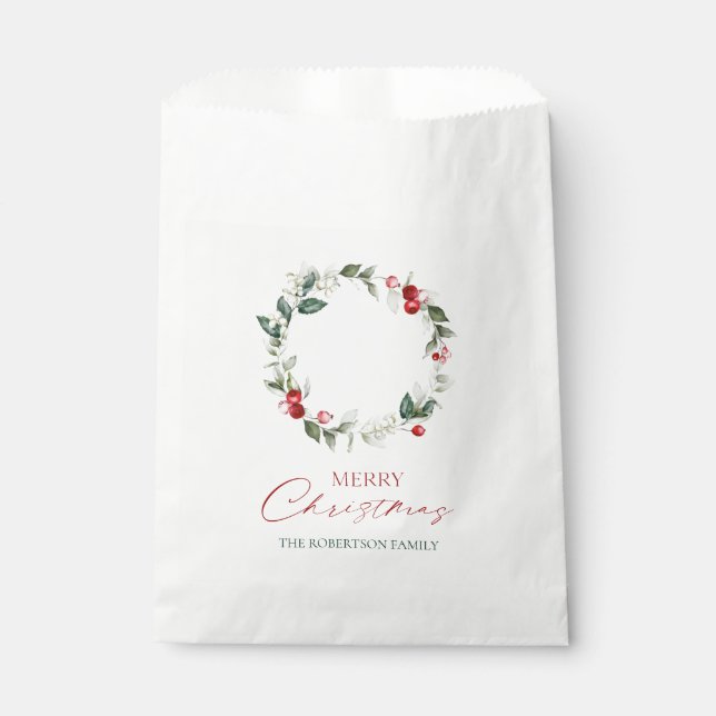 Personalised Merry Christmas Favour Bag (Front)