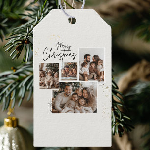 "Personalised Merry Christmas Four-Photo Collage  Gift Tags