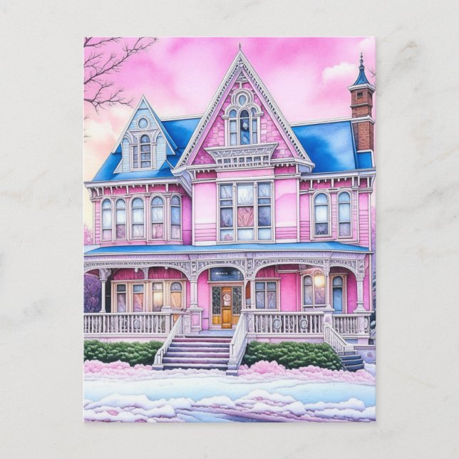 Personalised Merry Christmas From Our House  Postcard (Front)