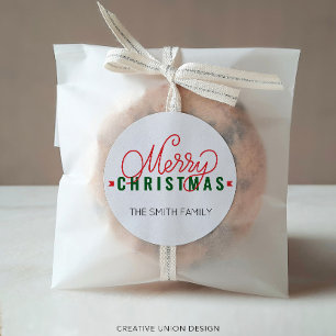 Personalised Merry Christmas Gift Tag Name