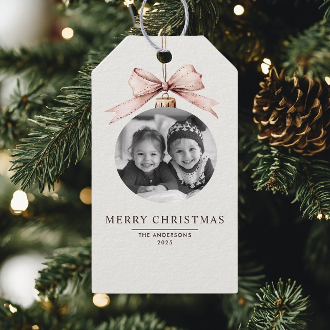 "Personalised Merry Christmas Gift Tag with Photo  (Creator Uploaded)