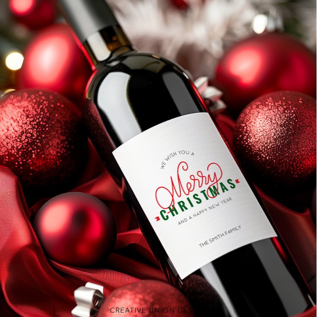 Personalised Merry Christmas Gift Wine Label (Creator Uploaded)