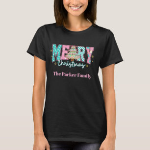 Personalised Merry Christmas Girls Family T-Shirt