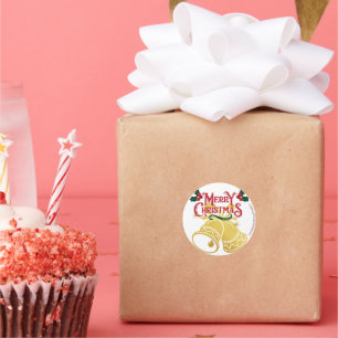 Personalised Merry Christmas Golden Bell Stickers