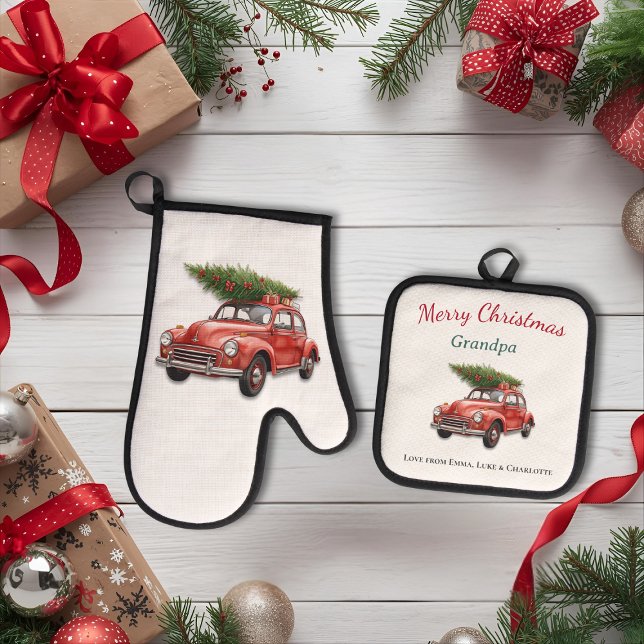 Personalised Merry Christmas Grandpa Kitchen Set (Creator Uploaded)