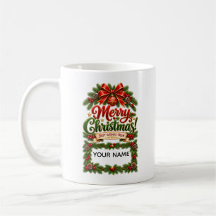 Personalised Merry Christmas Greeting Coffee Mug