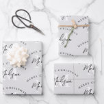 Personalised Merry Christmas Grey Monogram Wrapping Paper Sheet<br><div class="desc">A personalised "Merry Christmas" monogram design with a Xmas grey background colour. An ideal festive custom design for the holiday season. Customise the monogram and make it your own!</div>