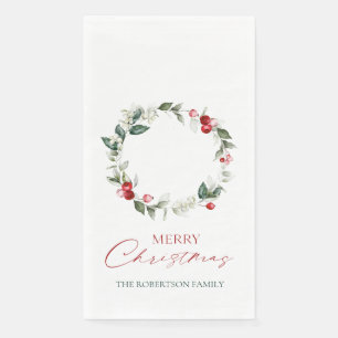 Personalised Merry Christmas Guest Towels Napkin