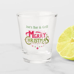 Personalised Merry Christmas Joe's Bar And Grill Shot Glass