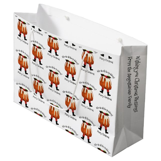 Personalised Merry Christmas Large Gift Bag (Front Angled)