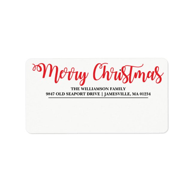 Personalised Merry Christmas Mailing Labels (Front)