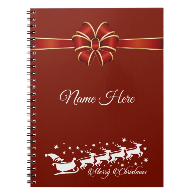 Personalised Merry Christmas Notebook (Front)