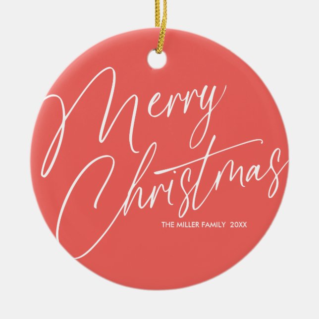 Personalised Merry Christmas Ornament (Front)