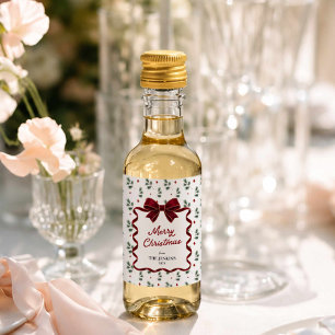 Personalised Merry Christmas Party Favour Wine Label
