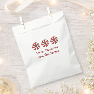 Personalised Merry Christmas Peppermint Mint Candy Favour Bag
