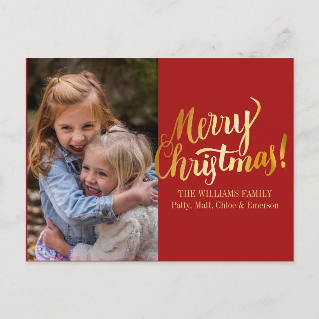 Personalised Merry Christmas Photo Postcard (Front)