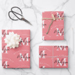 Personalised Merry Christmas Pink Monogram Wrapping Paper Sheet<br><div class="desc">A personalised "Merry Christmas" monogram design with a Xmas pink background colour. An ideal festive custom design for the holiday season. Customise the monogram and make it your own!</div>