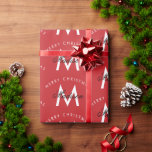 Personalised Merry Christmas Red Monogram Wrapping Paper<br><div class="desc">A personalised stylish "Merry Christmas" monogram design with a Xmas red background colour. An ideal festive custom design for the holiday season. Customise the monogram and make it your own!</div>
