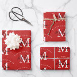 Personalised Merry Christmas Red Monogram Wrapping Paper Sheet<br><div class="desc">A personalised "Merry Christmas" monogram design with a Xmas red background colour. An ideal festive custom design for the holiday season. Customise the monogram and make it your own!</div>