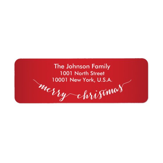 Personalised Merry Christmas Return Address Labels