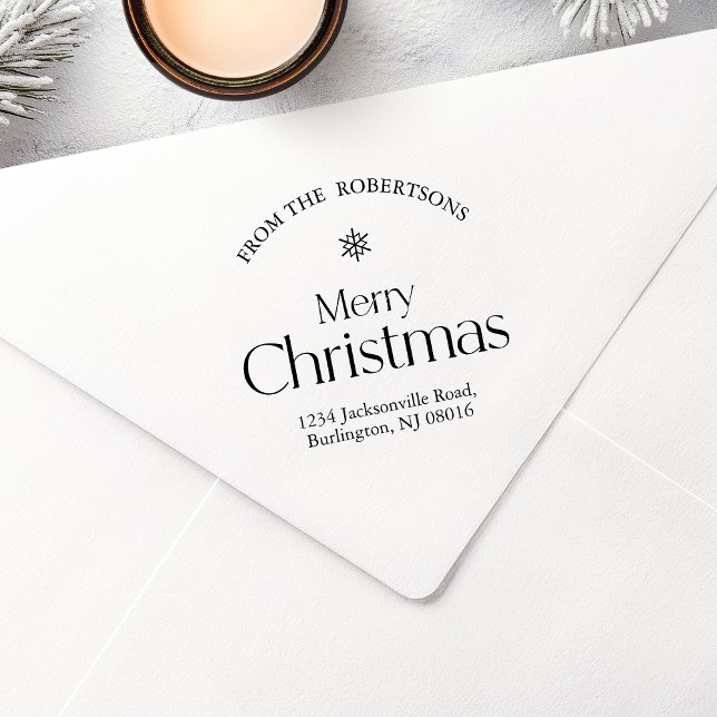 Personalised Merry Christmas Return Address Stamp (Creator Uploaded)