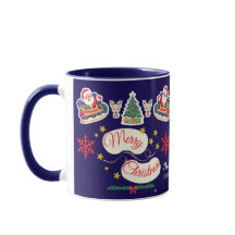 Personalised Merry Christmas Santa Sleigh  Mug